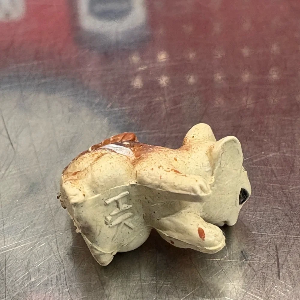 3 Vintage Plastic Squirrel Figurines Toys - Marked Hong Kong Mini Miniature